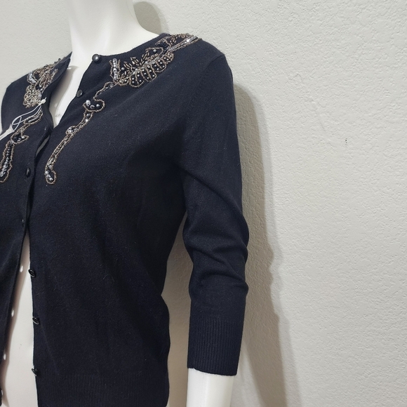 NWT Apostrophe Black 7% Rabbit Hair Sweater Size S - Picture 5 of 10